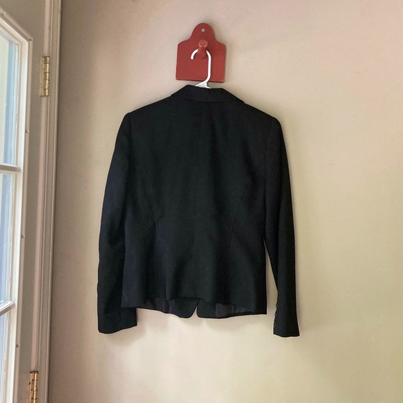 Vintage Norton Mcnaughton Petite Black 100% Wool Blazer 6P - Picture 4 of 7
